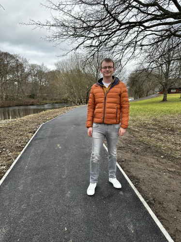 Councillor Sam Payne Visits the newly redeveloped Kemnay Riverside Path